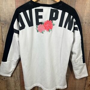 Victoria's Secret PINK Lace Up Medium Colorblock Sweatshirt Rose  Hoodie